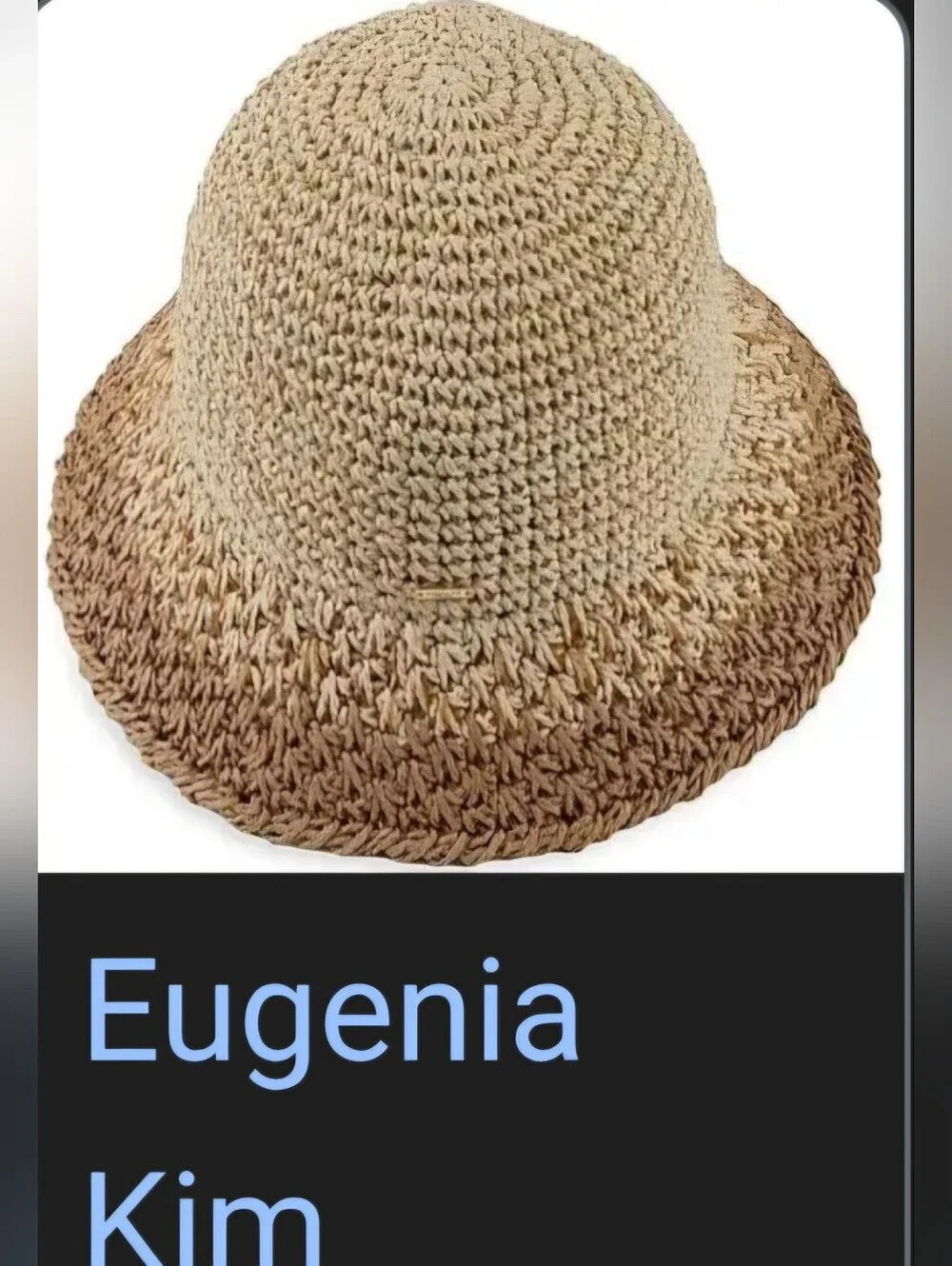 Eugenia Kim New York Designer Fitted Cute Bailey Natural Ombre Straw Bucket Hat